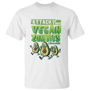 Halloween Vegetarian T Shirt Attack of the Vegan Zombies TS09 White Print Your Wear