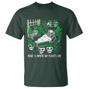 Home Is Where My Plants Are Garden Skeleton T Shirt TS09 Dark Forest Green Print Your Wear