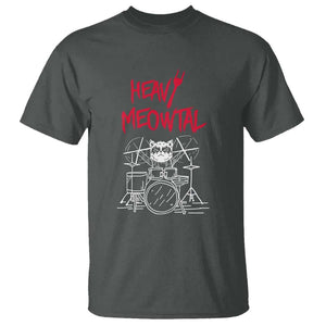 Heavy Metal T Shirt Cat Drummer Meowtal Rock Drum Band TS09 Dark Heather Print Your Wear