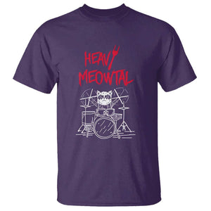 Heavy Metal T Shirt Cat Drummer Meowtal Rock Drum Band TS09 Purple Print Your Wear