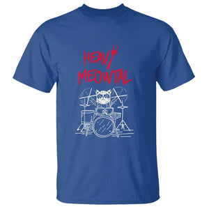 Heavy Metal T Shirt Cat Drummer Meowtal Rock Drum Band TS09 Royal Blue Print Your Wear