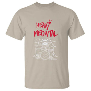 Heavy Metal T Shirt Cat Drummer Meowtal Rock Drum Band TS09 Sand Print Your Wear