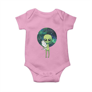 Cute Alien Hugs Cat Baby Onesie TS09 Light Pink Print Your Wear