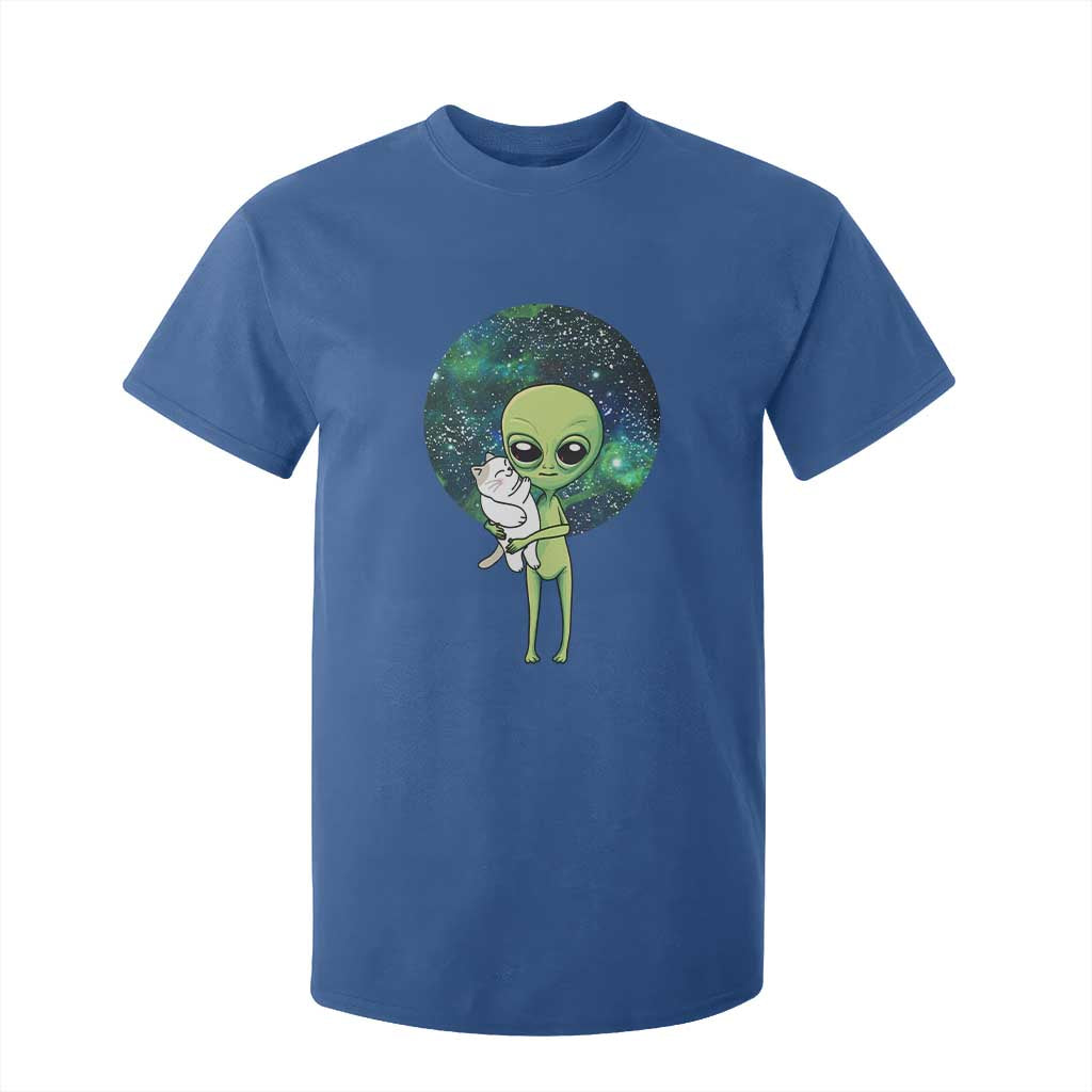 Cute Alien Hugs Cat T Shirt For Kid TS09 Royal Blue Print Your Wear