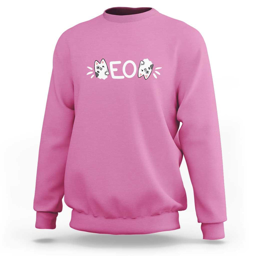 Cat Lover Sweatshirt Just Meow Meoow All Day TS09 Azalea Print Your Wear