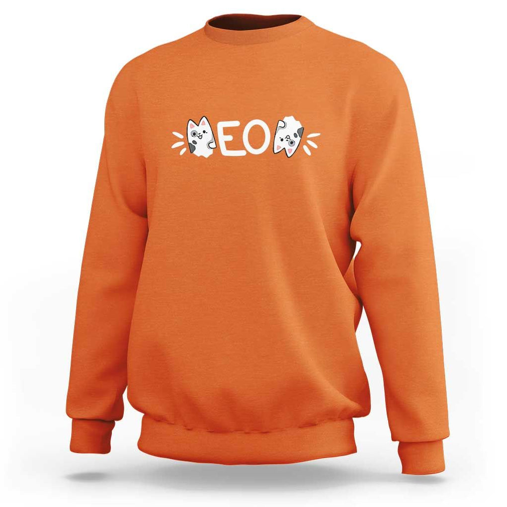Cat Lover Sweatshirt Just Meow Meoow All Day TS09 Orange Print Your Wear