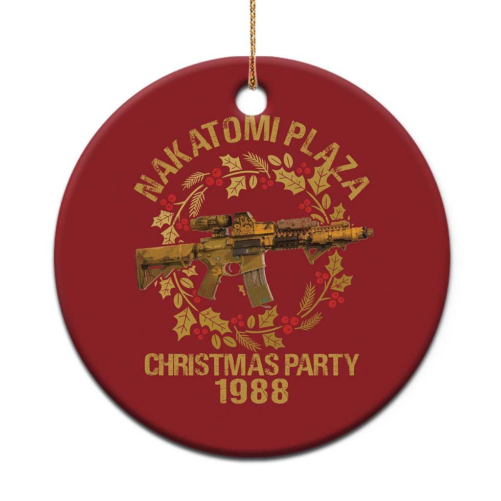 Nakatomi Plaza Christmas Party Christmas Ornament American Patriotic Gold Holly Wreath Machine Gun TS09 Print Your Wear