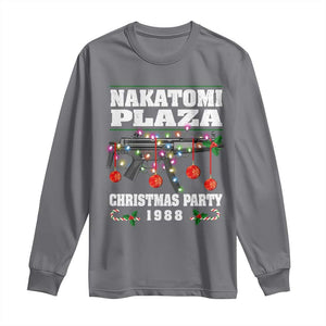 Christmas Nakatomi Plaza 1988 Long Sleeve Shirt Christmas Lights Machine Gun TS09 Charcoal Print Your Wear