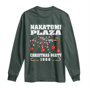 Christmas Nakatomi Plaza 1988 Long Sleeve Shirt Christmas Lights Machine Gun TS09 Dark Forest Green Print Your Wear