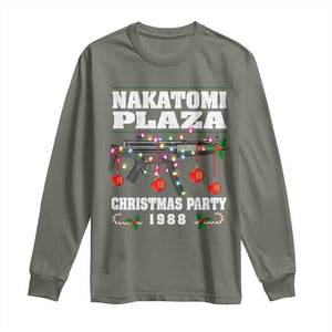 Christmas Nakatomi Plaza 1988 Long Sleeve Shirt Christmas Lights Machine Gun TS09 Military Green Print Your Wear