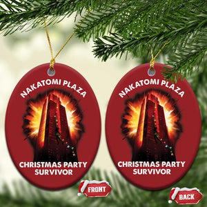 Nakatomi Plaza Christmas Party Survivor Christmas Ornament TS09 Oval Red Print Your Wear