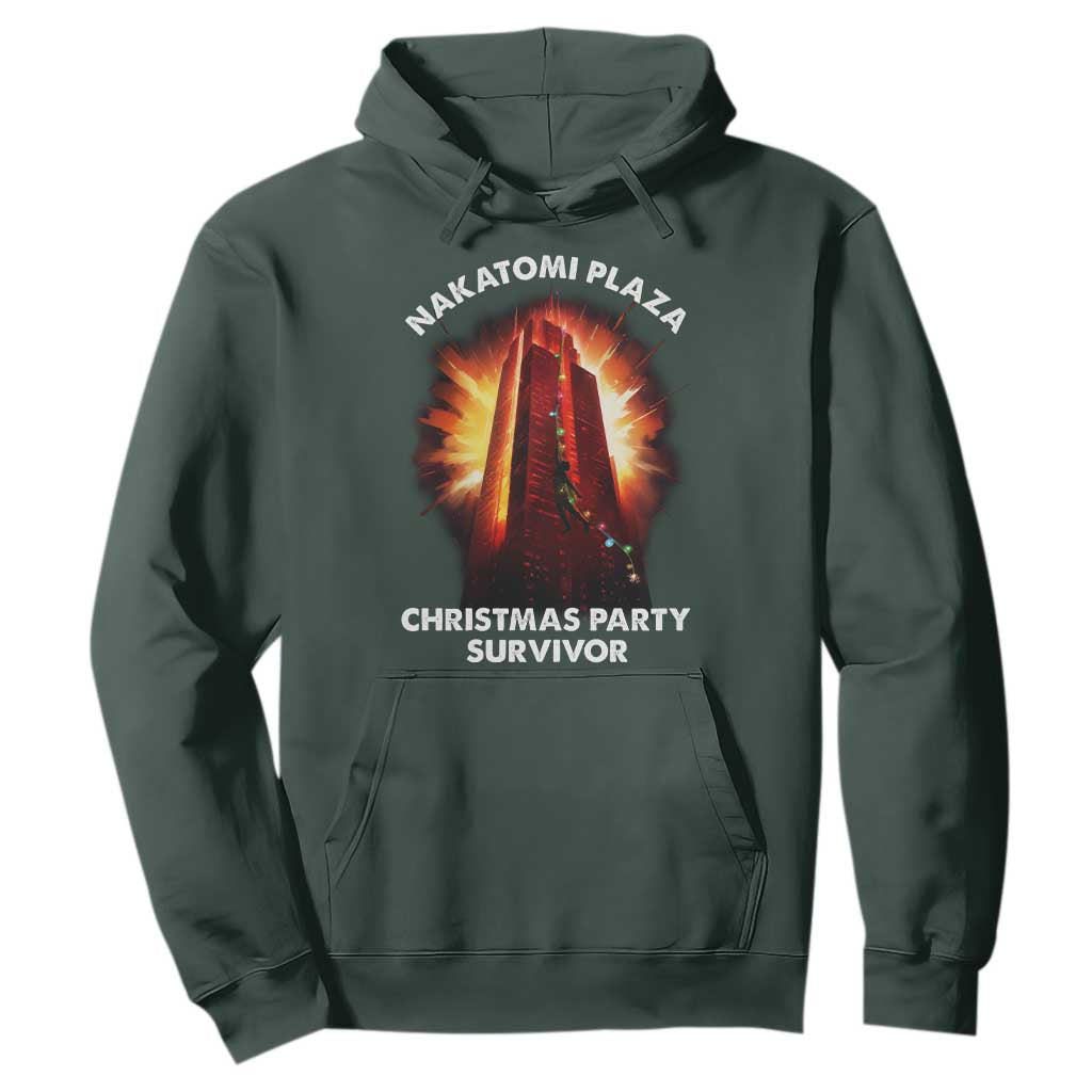 Nakatomi Plaza Christmas Party Survivor Hoodie TS09 Dark Forest Green Print Your Wear