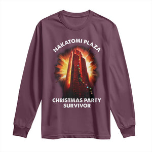 Nakatomi Plaza Christmas Party Survivor Long Sleeve Shirt TS09 Maroon Print Your Wear