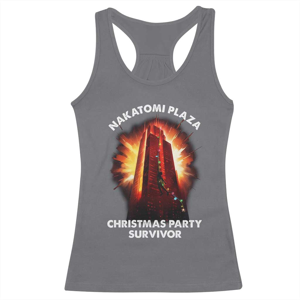 Nakatomi Plaza Christmas Party Survivor Racerback Tank Top TS09 Charcoal Print Your Wear
