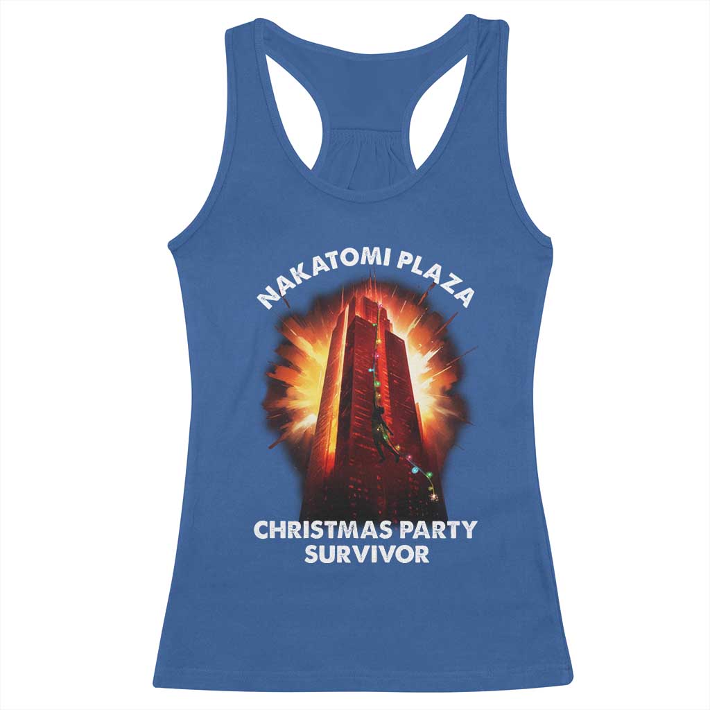 Nakatomi Plaza Christmas Party Survivor Racerback Tank Top TS09 Royal Blue Print Your Wear