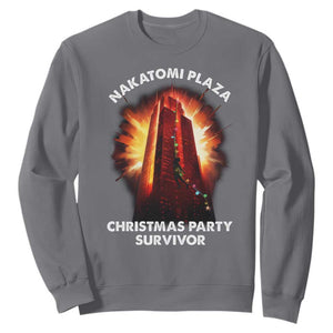 Nakatomi Plaza Christmas Party Survivor Sweatshirt TS09 Charcoal Print Your Wear