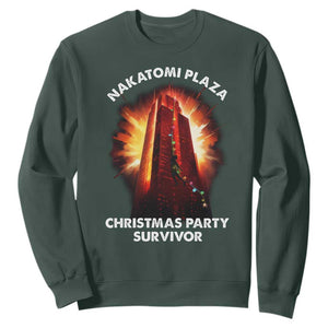 Nakatomi Plaza Christmas Party Survivor Sweatshirt TS09 Dark Forest Green Print Your Wear