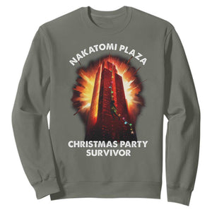 Nakatomi Plaza Christmas Party Survivor Sweatshirt TS09 Military Green Print Your Wear