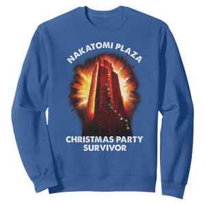 Nakatomi Plaza Christmas Party Survivor Sweatshirt TS09 Royal Blue Print Your Wear