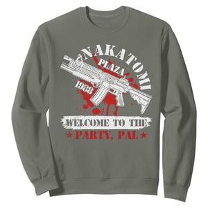 Christmas Nakatomi Plaza 1988 Sweatshirt Welcome To The Party Pal TS09 Military Green Print Your Wear