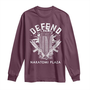 Defend Nakatomi Plaza Funny Christmas Long Sleeve Shirt TS09 Maroon Print Your Wear