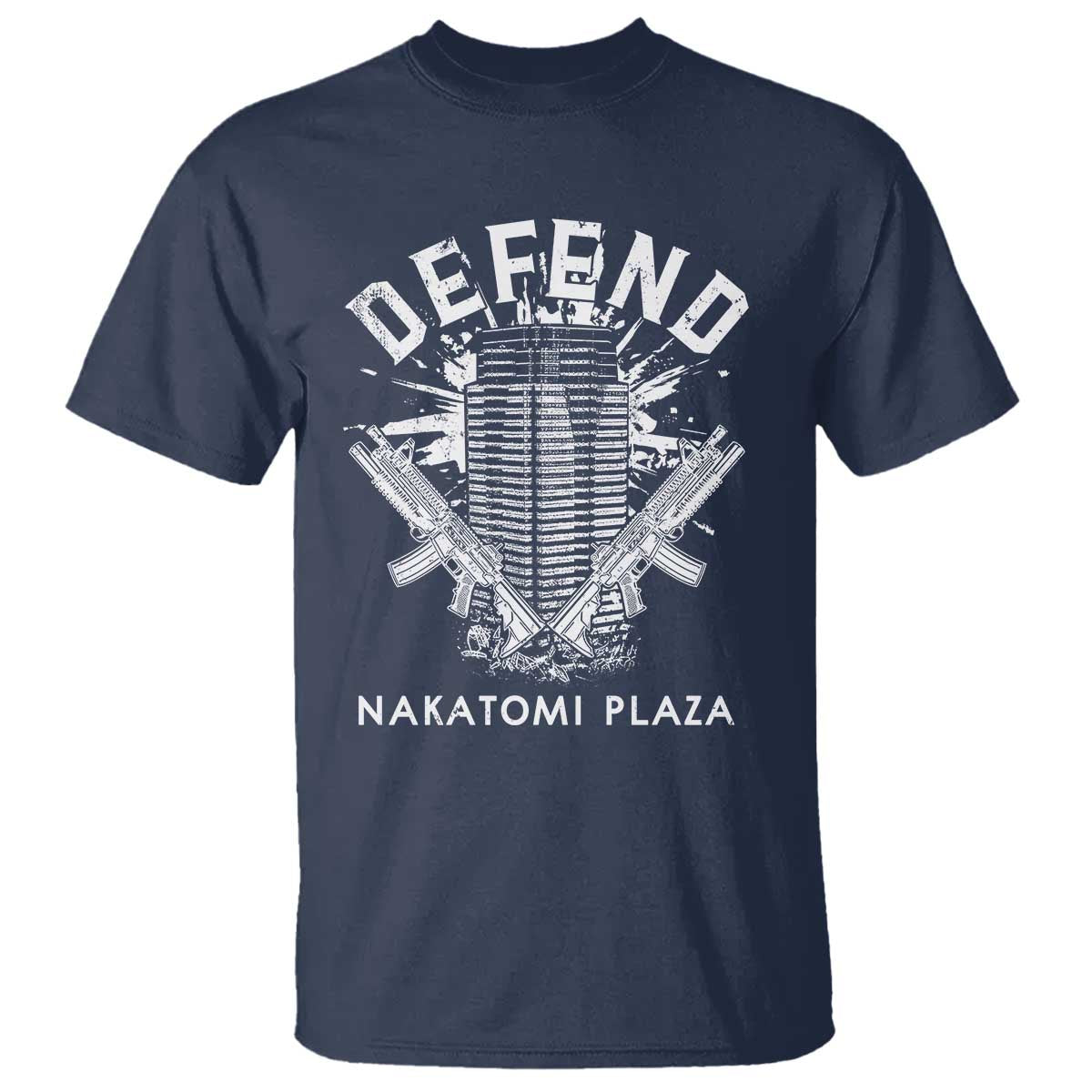 Defend Nakatomi Plaza Funny Christmas T Shirt TS09 Navy Print Your Wear