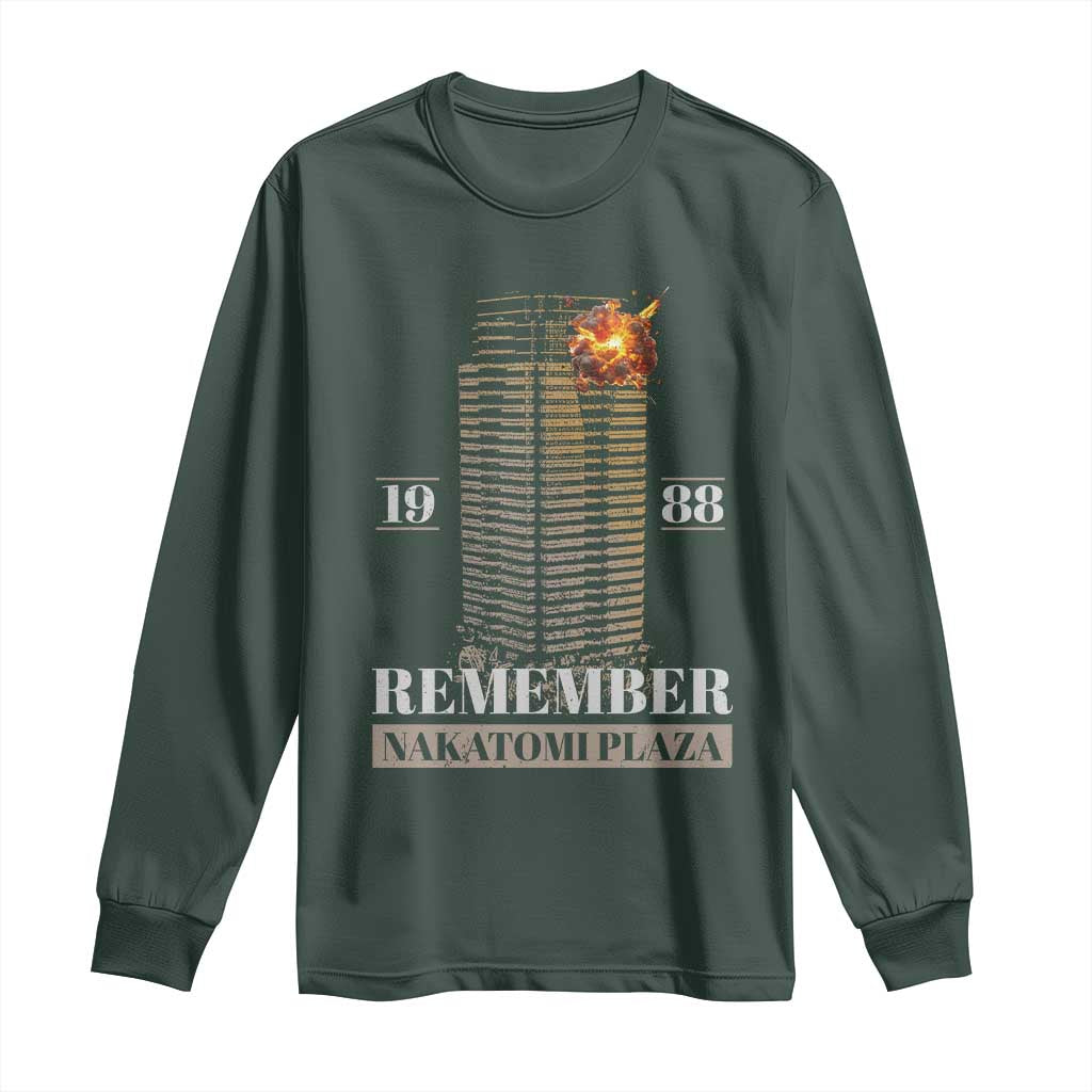 Remember Nakatomi Plaza 1988 Long Sleeve Shirt TS09 Dark Forest Green Print Your Wear