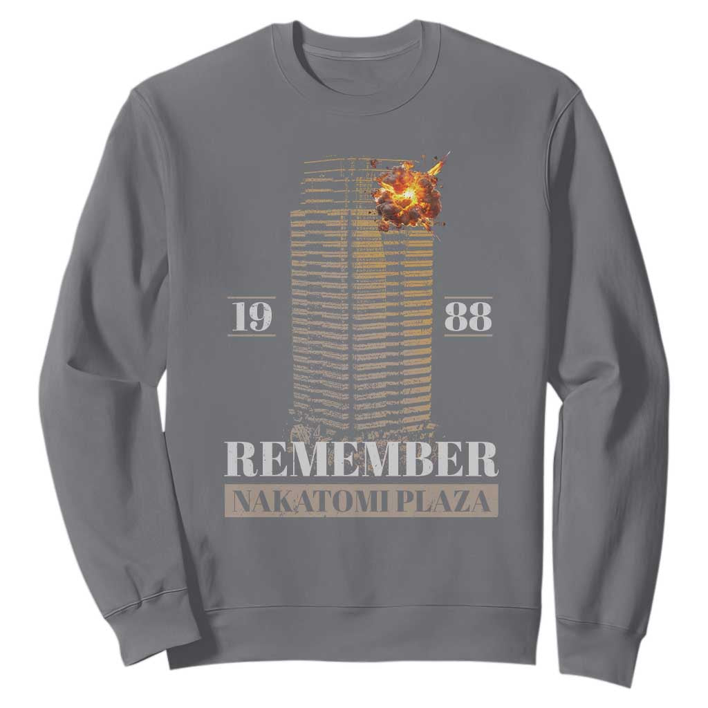 Remember Nakatomi Plaza 1988 Sweatshirt TS09 Charcoal Print Your Wear