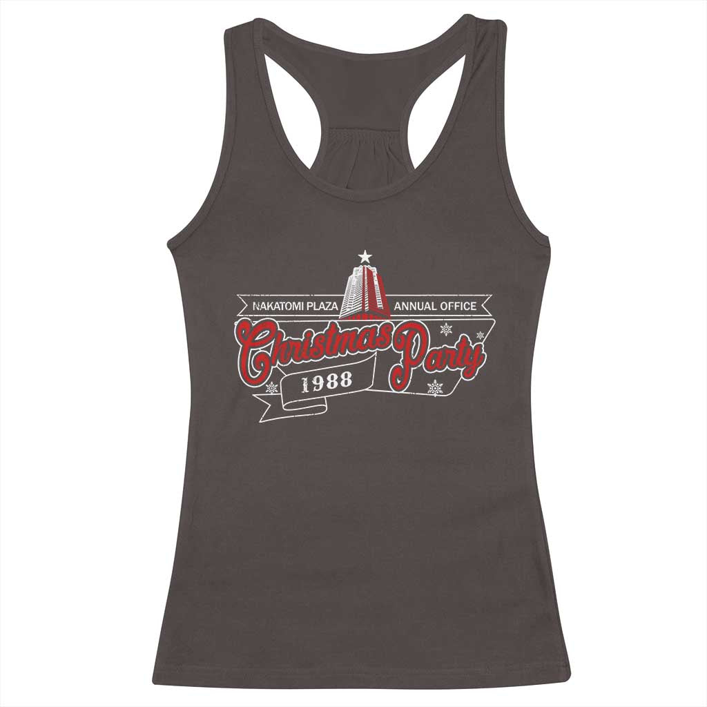 Nakatomi Plaza Christmas Party 1988 Racerback Tank Top TS09 Dark Chocolate Print Your Wear