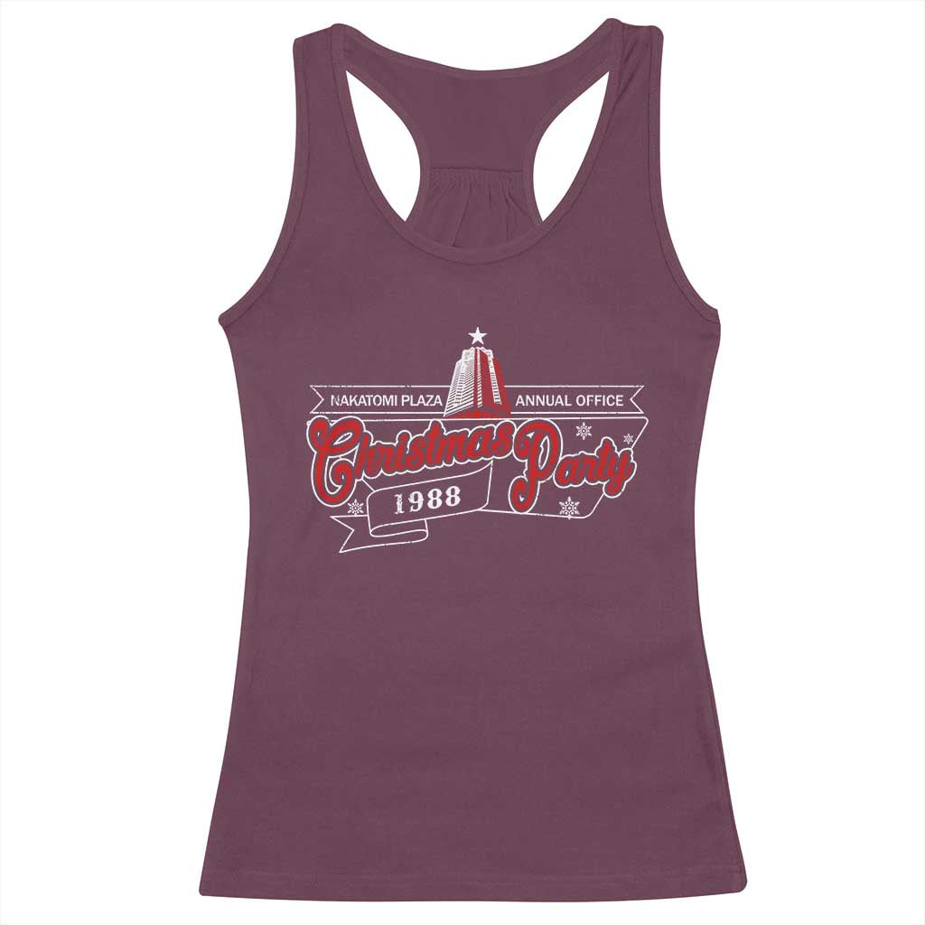 Nakatomi Plaza Christmas Party 1988 Racerback Tank Top TS09 Maroon Print Your Wear