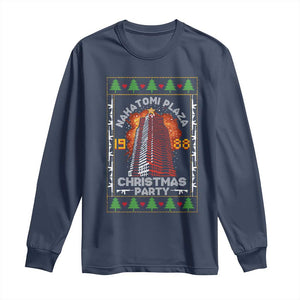 Nakatomi Plaza Christmas Party 1988 Machine Gun Long Sleeve Shirt TS09 Navy Print Your Wear