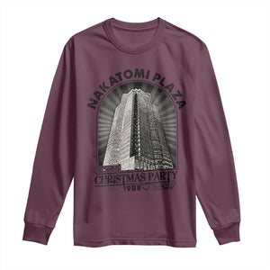 Nakatomi Plaza Long Sleeve Shirt Christmas Party 1988 Retro TS09 Maroon Print Your Wear