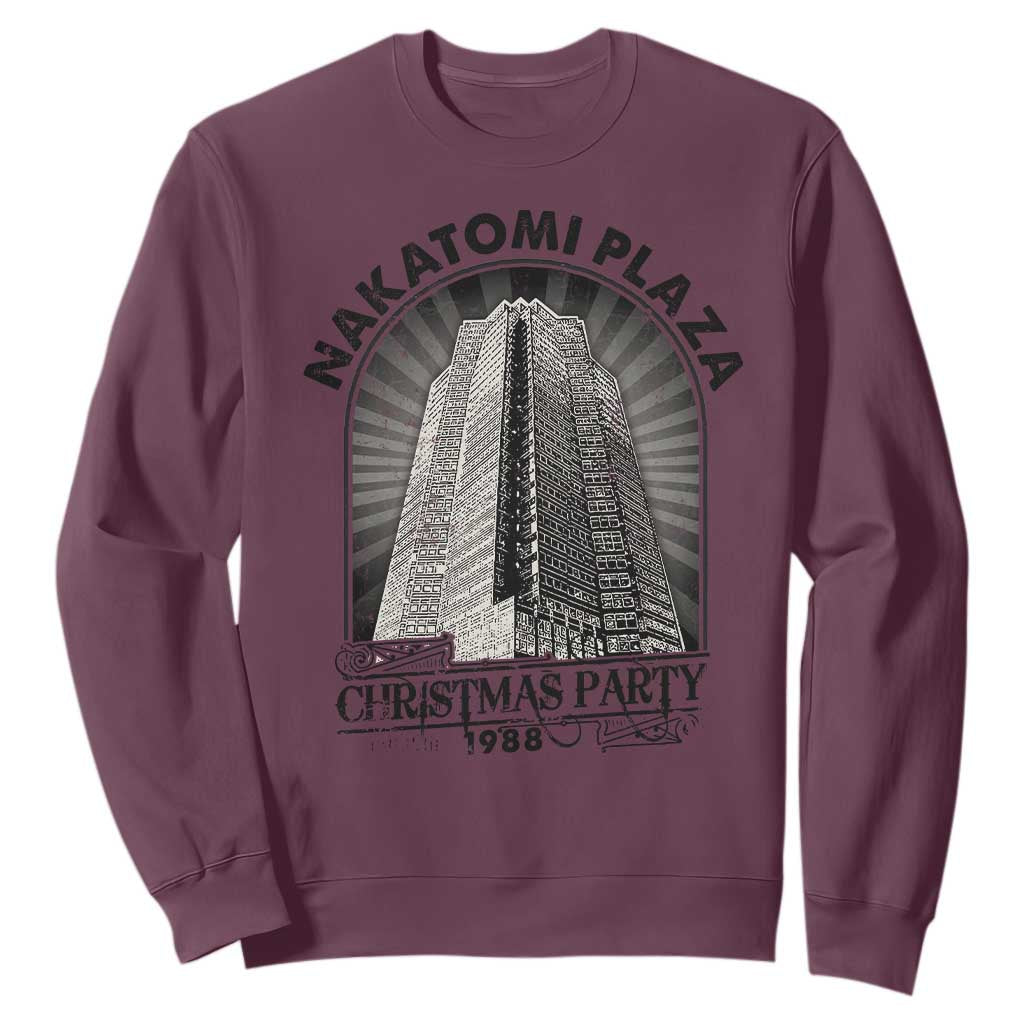 Nakatomi Plaza Sweatshirt Christmas Party 1988 Retro TS09 Maroon Print Your Wear