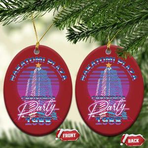 Nakatomi Plaza Christmas Party 1988 Vaporwave Christmas Ornament TS09 Oval Red Print Your Wear