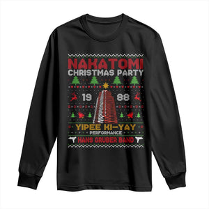 Christmas Nakatomi Long Sleeve Shirt Yipee Ki-Yay Performance Hans Grubrer Band TS09 Black Print Your Wear