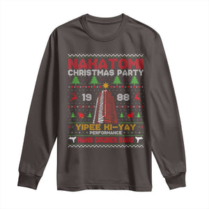 Christmas Nakatomi Long Sleeve Shirt Yipee Ki-Yay Performance Hans Grubrer Band TS09 Dark Chocolate Print Your Wear