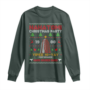 Christmas Nakatomi Long Sleeve Shirt Yipee Ki-Yay Performance Hans Grubrer Band TS09 Dark Forest Green Print Your Wear