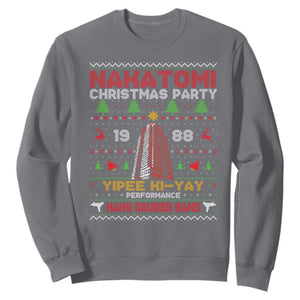 Christmas Nakatomi Sweatshirt Yipee Ki-Yay Performance Hans Grubrer Band TS09 Charcoal Print Your Wear