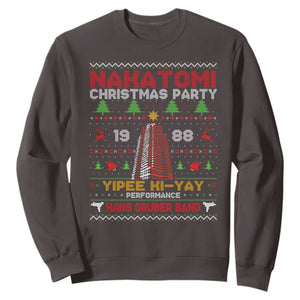 Christmas Nakatomi Sweatshirt Yipee Ki-Yay Performance Hans Grubrer Band TS09 Dark Chocolate Print Your Wear