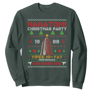 Christmas Nakatomi Sweatshirt Yipee Ki-Yay Performance Hans Grubrer Band TS09 Dark Forest Green Print Your Wear