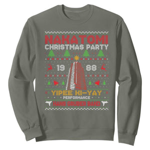 Christmas Nakatomi Sweatshirt Yipee Ki-Yay Performance Hans Grubrer Band TS09 Military Green Print Your Wear