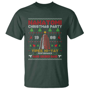 Christmas Nakatomi T Shirt Yipee Ki-Yay Performance Hans Grubrer Band TS09 Dark Forest Green Print Your Wear