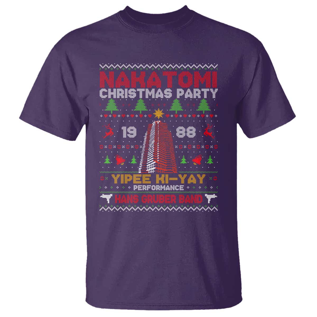 Christmas Nakatomi T Shirt Yipee Ki-Yay Performance Hans Grubrer Band TS09 Purple Print Your Wear