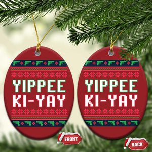 Funny Christmas Nakatomi Plaza Yipee Ki-Yay Christmas Ornament TS09 Oval Red Print Your Wear