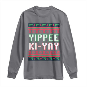 Funny Christmas Nakatomi Plaza Yipee Ki-Yay Long Sleeve Shirt TS09 Charcoal Print Your Wear