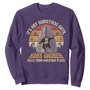 Funny Nakatomi Plaza Sweatshirt It's Not Christmas Until Hans Gruber Falls TS09 Purple Print Your Wear