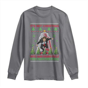 Xmas Nakatomi Plaza Long Sleeve Shirt It's Not Christmas Until Hans Gruber Falls TS09 Charcoal Print Your Wear