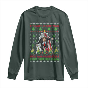 Xmas Nakatomi Plaza Long Sleeve Shirt It's Not Christmas Until Hans Gruber Falls TS09 Dark Forest Green Print Your Wear