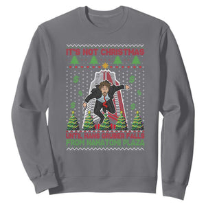 Xmas Nakatomi Plaza Sweatshirt It's Not Christmas Until Hans Gruber Falls TS09 Charcoal Print Your Wear