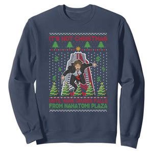 Xmas Nakatomi Plaza Sweatshirt It's Not Christmas Until Hans Gruber Falls TS09 Navy Print Your Wear